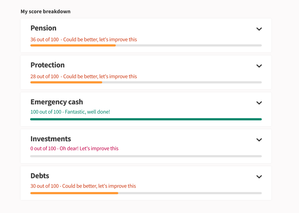 Financial Wellness screen 2